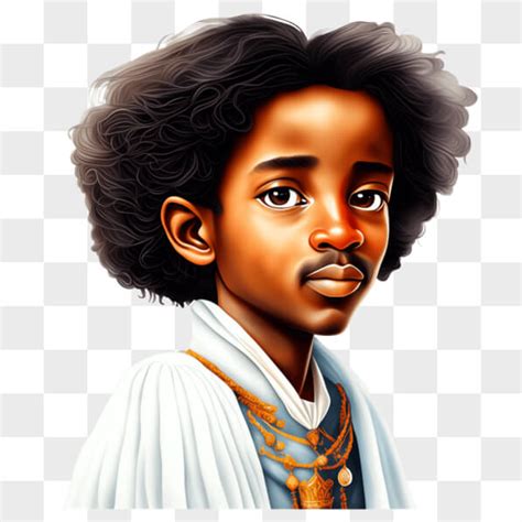 Télécharger Portrait de dessin animé d un garçon afro américain en