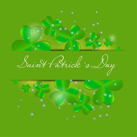 Saint Patricks Day Background Design With Falling Clovers Leaf