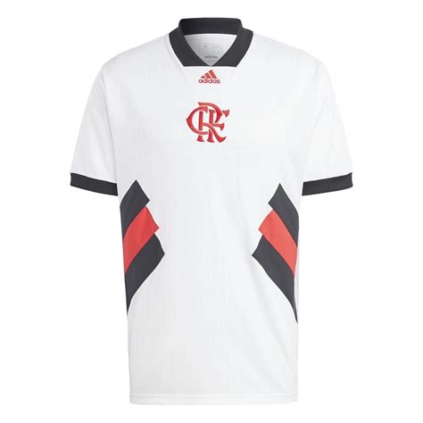 Flamengo Football Shirt Retro Icon - White/Black/Red