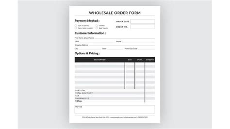 Wholesale order form – Artofit 