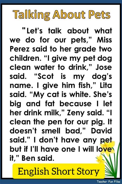 english short story  pets