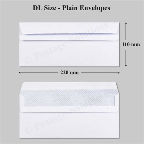 1000 DL Envelopes White Plain 90gsm 220mm X 110mm Self Seal Office