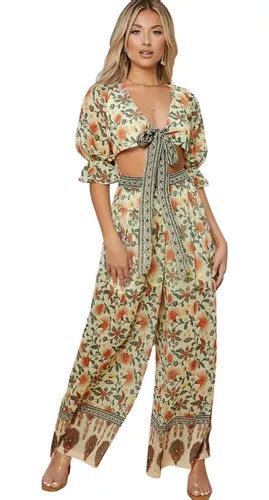 Entero Jumpsuit Mono Fiesta Estampado Floral Calidad El