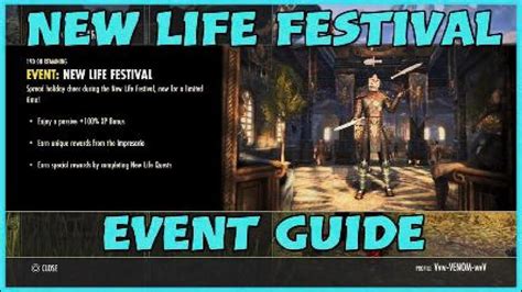 Eso New Life Festival Event Guide YouTube