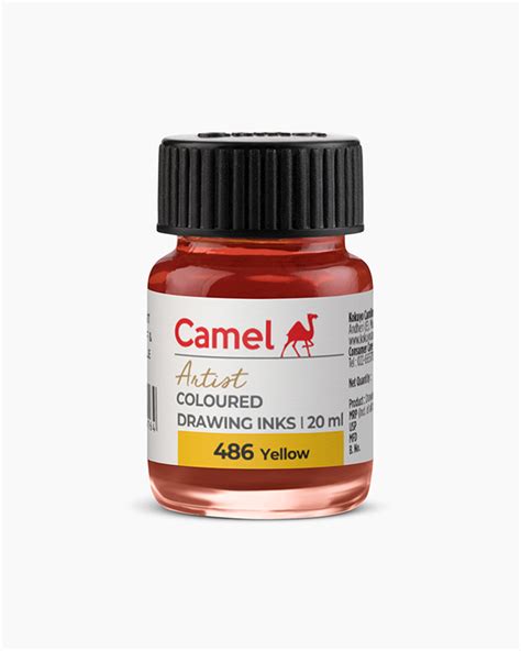 Buy Camel Coloured Drawing Inks Individual Bottle Of Yellow In 20 Ml