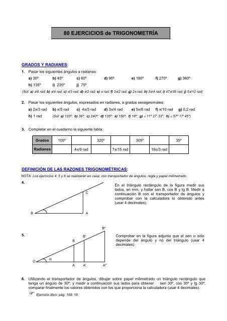 7 Ejercicios De Trigonometría Página Web De Alfonso González