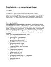 Touchstone 4 Argumentative Essay Docx Touchstone 4 Argumentative