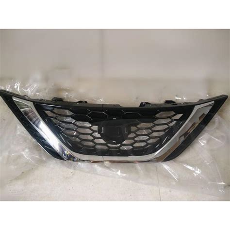 For Nissan Sentra Chrome Black Front Bumper Upper Grille