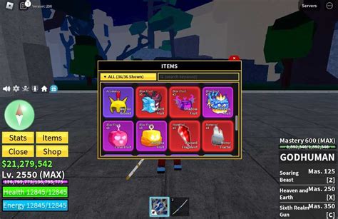 Blox Fruits Angel 2550 Lvl GodHuman MAX Spirit Fruit Shadow Fruit