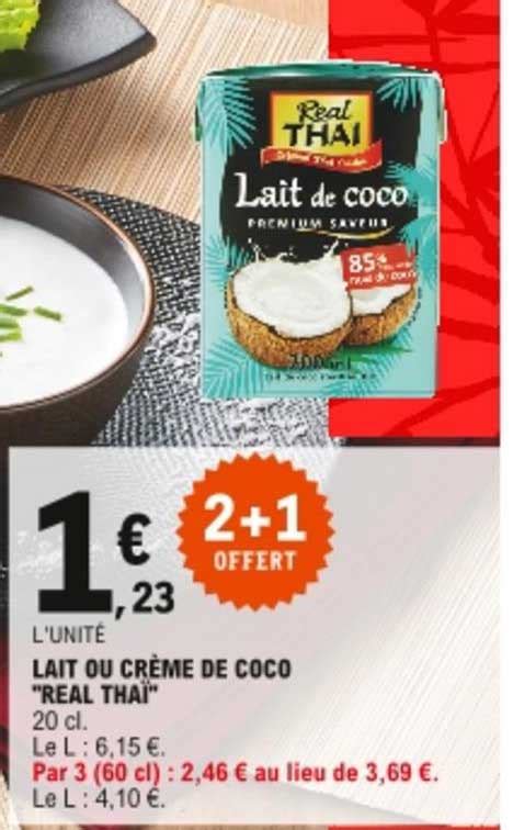 Promo Lait Ou Crème De Coco real Thaï chez E Leclerc iCatalogue fr