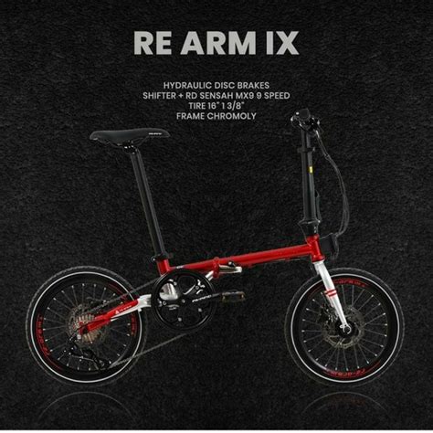 Jual SEPEDA LIPAT FOLDING BIKE AVAND RE ARM IX RED GRATIS TAS DEPAN BY