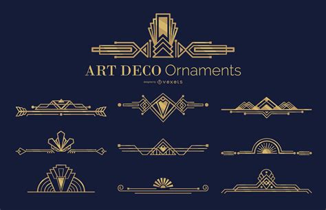 Art Deco Ornaments Set Vector Download