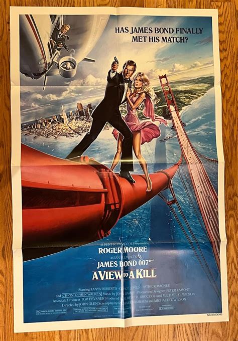 A View to A Kill Bond Movie Poster, 27 X 41", 1985 Original Folded 1SH ...