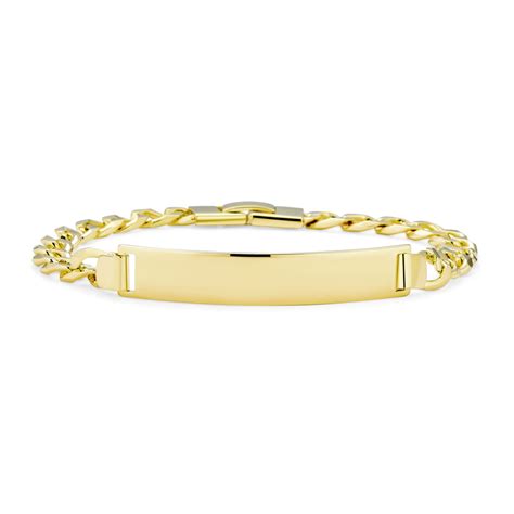 Bling Jewelry Mens Classic Mens Gold Plated Id Bracelet With Figaro Or