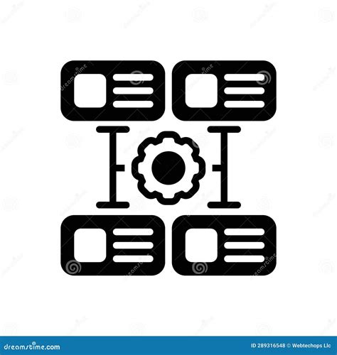 Black Solid Icon For Sequence Hierarchy And Flowchart Stock Vector