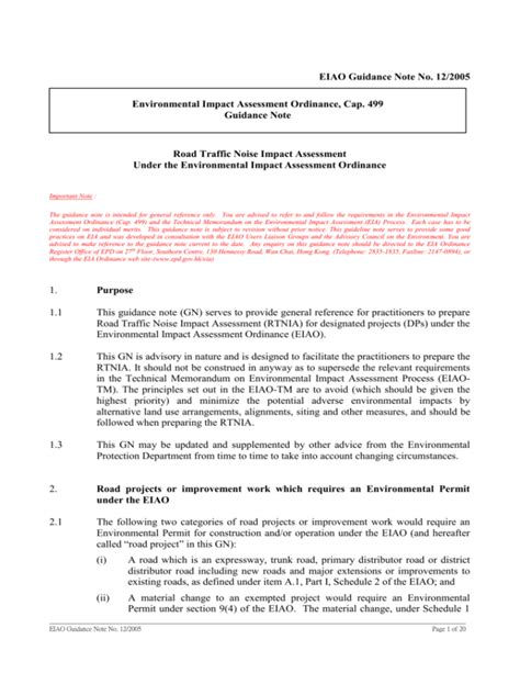 Road Traffic Noise Impact Assessment