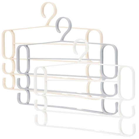 3 Pcs Plastic Hangers Coat Wardrobe Pants Organizers Wall Rack Space