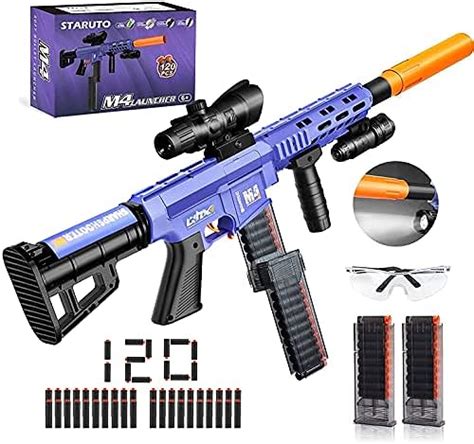 Toy Gun for Nerf Guns Automatic Machine Gun, Electric DIY Soft Blaster ...