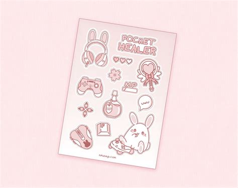 Healer Bunny Sticker Sheet 29 X 41 A7 Kawaii Sakura Planner Deco