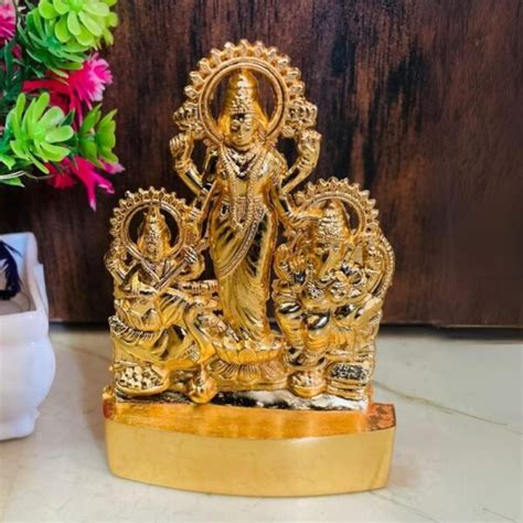 Metal Lakshmi Ganesha Saraswati Idol Goddess Laxmi Ganesha Saraswati