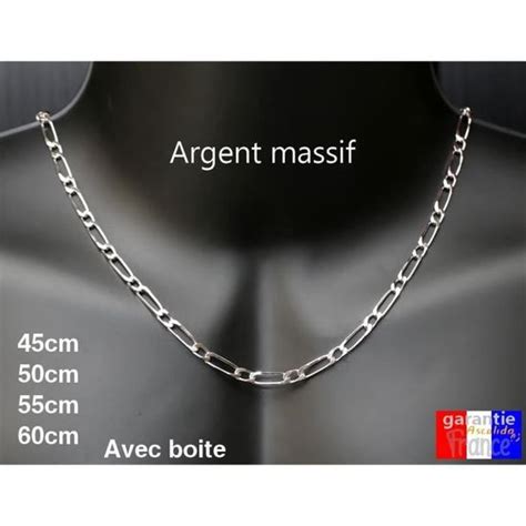 Collier pour homme ASCALIDO Maille figaro alternée Argent massif