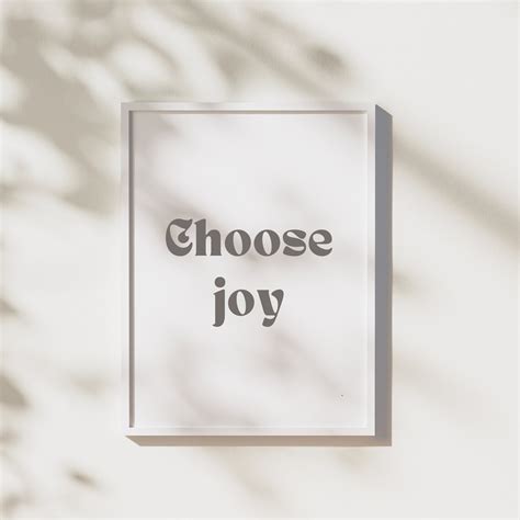 Minimalist Digital Printable Choose Joy Wall Art For Home Office Or