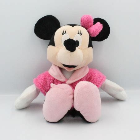 Doudou Peluche Minnie En Peignoir Rose Disney Nicotoy