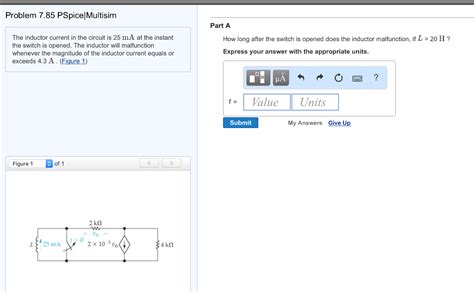 Solved The Inductor Current In The Circuit Is Ma At The Chegg