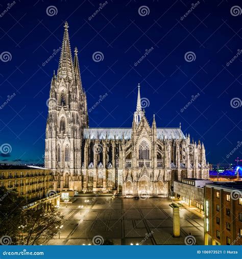 Cologne Skyline with Cathedral Dom Stock Image - Image of reflection ...