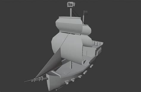 3d Model Lowpoly Pirate Ship Vr Ar Low Poly Cgtrader