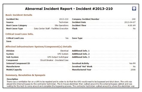 Network Outage Incident Report Template