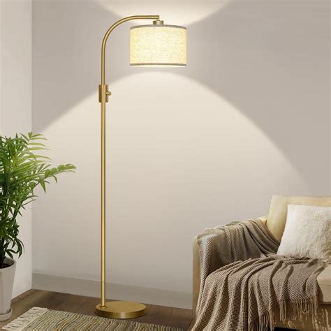 Upgraded Dimmable Floor Lamp Lumens Led Bulb Included Gold Arc