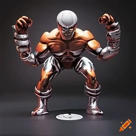 Comic Book Robot Hero Sphere Head Circle Eyes Full Body Dynamic Pose