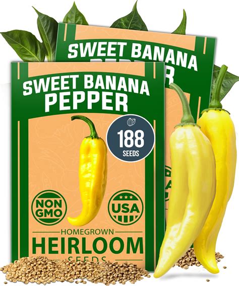 Amazon.com : HOME GROWN Banana Pepper Seeds 2 Pack (Capsicum annuum