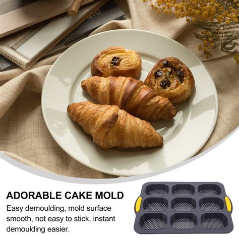 9 Cavity Eclair Cake Mold French Bread Pan Baking Tray Oval Round EBay