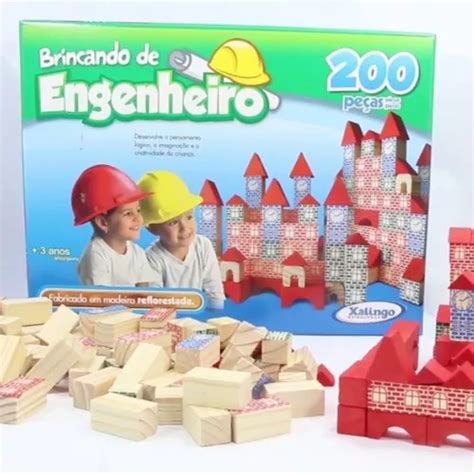 Brinquedo Blocos Madeira Engenheiro P Xalingo Parcelamento Sem Juros