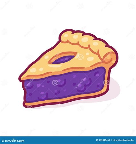 Cartoon Blueberry Pie Slice Stock Vector - Illustration of blueberry, sweet: 162849467