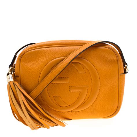 Gucci Mustard Leather Soho Disco Crossbody Bag Gucci The Luxury Closet