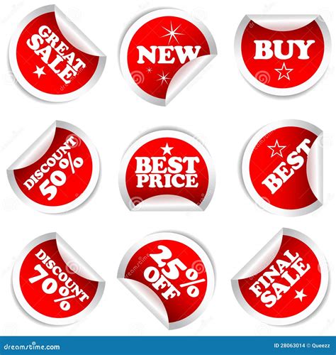 Set of Colorful Vector Sale Stickers and Labels. Stock Vector ...