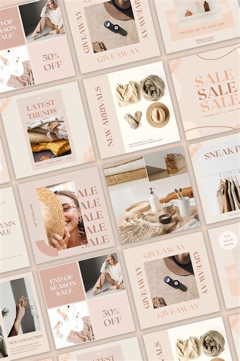 Minimalist Instagram Post Templates For Canva Social Media Etsy