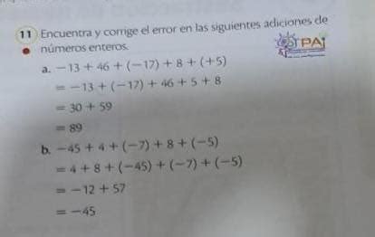 Encuentra y corrige el error en las siguientes adiciones de números