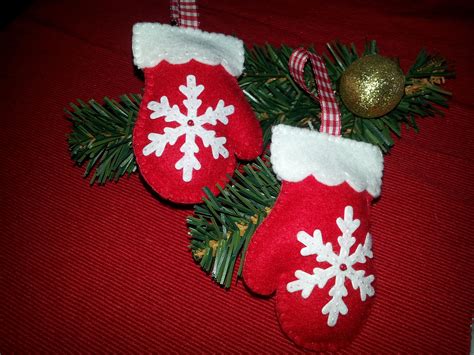 Handschuhe Aus Filz Anh Nger F R Den Weihnachtsbaum Felt Christmas