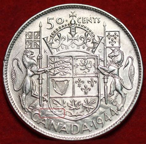 1944 Canada 50 Cents Silver Foreign Coin S H