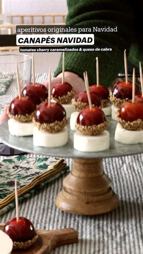 CANAPÉS NAVIDAD Aperitivo gourmet fácil con tomate caramelizado