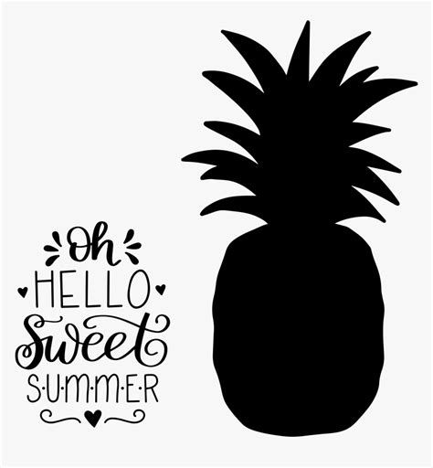 Pineapple Clipart Black And White Silhouette Pineapple Svg File For