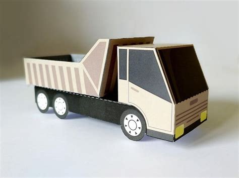 Paper Toy Dump Truck Printable Papercraft Templates Etsy Paper