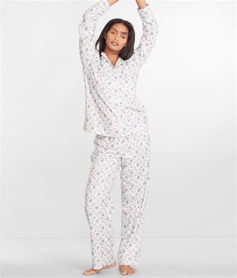 Lauren Ralph Lauren Brushed Twill Notch Collar Woven Pajama Set And Reviews Bare Necessities