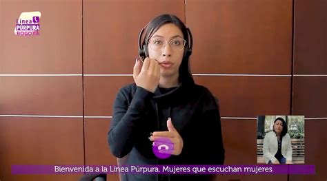 Servicio de videollamada de la Línea Púrpura en lenguaje de señas