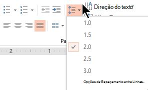 Alterar alinhamento de texto recuo e espaçamento no PowerPoint