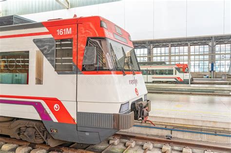 RENFE Locomotive Carriage Stopped At The Abando Idalecio Prieto Railway